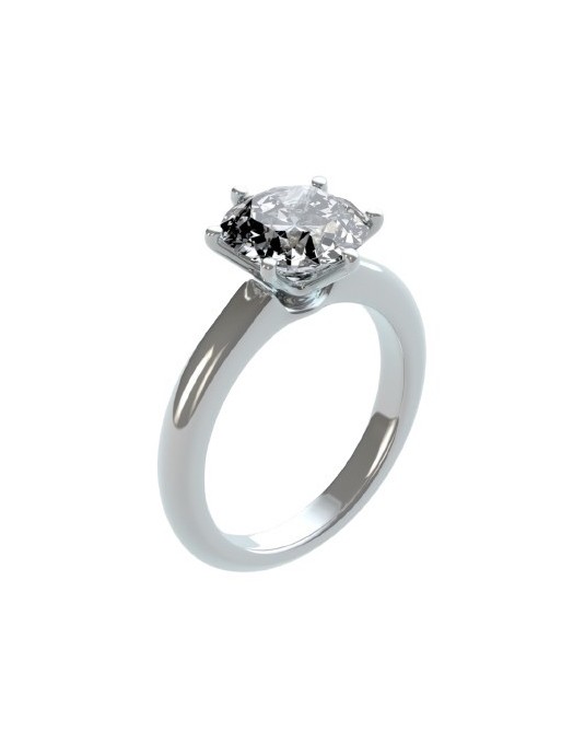 Anello Solitario Classico Oro Bianco 18k SG33036