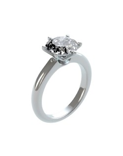 Anello Solitario Classico Oro Bianco 18k SG33036