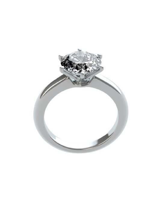 Anello Solitario Classico Oro Bianco 18k SG33036