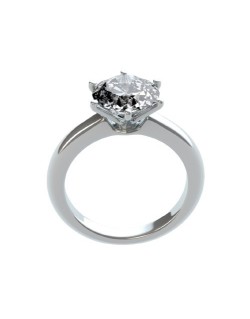 Anello Solitario Classico Oro Bianco 18k SG33036