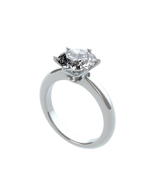 Anello Solitario Classico Oro Bianco 18k SG33036