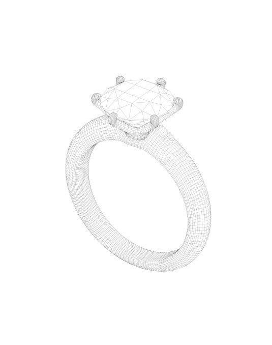 Anello Solitario Classico Oro Bianco 18k SG33036
