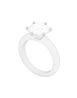 Anello Solitario Classico Oro Bianco 18k SG33036