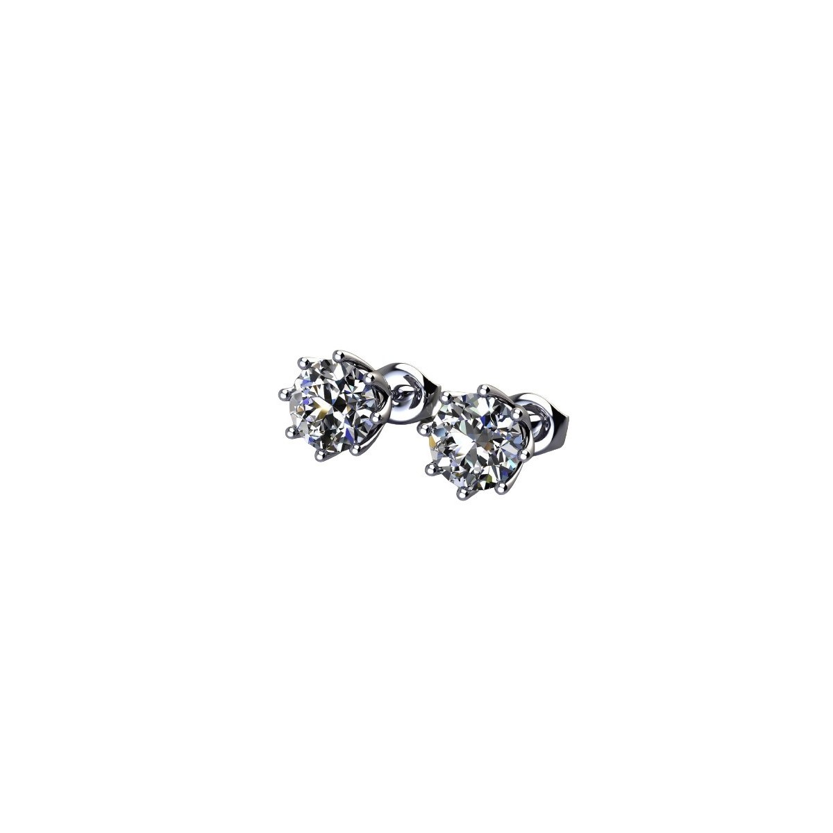 Orecchini Punto Luce Oro Bianco 0.70 Carati SG06866