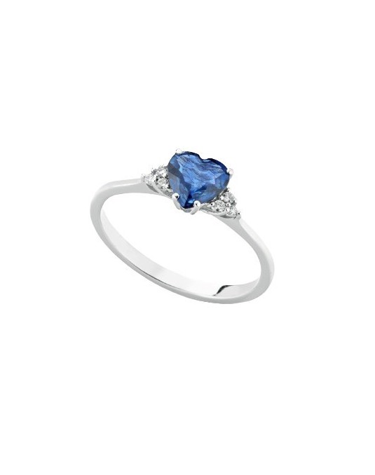 Anello Solitario Zaffiro Taglio Cuore SG54451