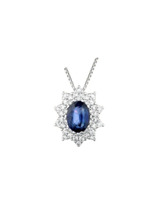 Collana Zaffiro Blu e Diamanti SG44815