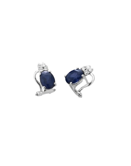 Orecchini con Zaffiro Blu e Diamanti SG88190