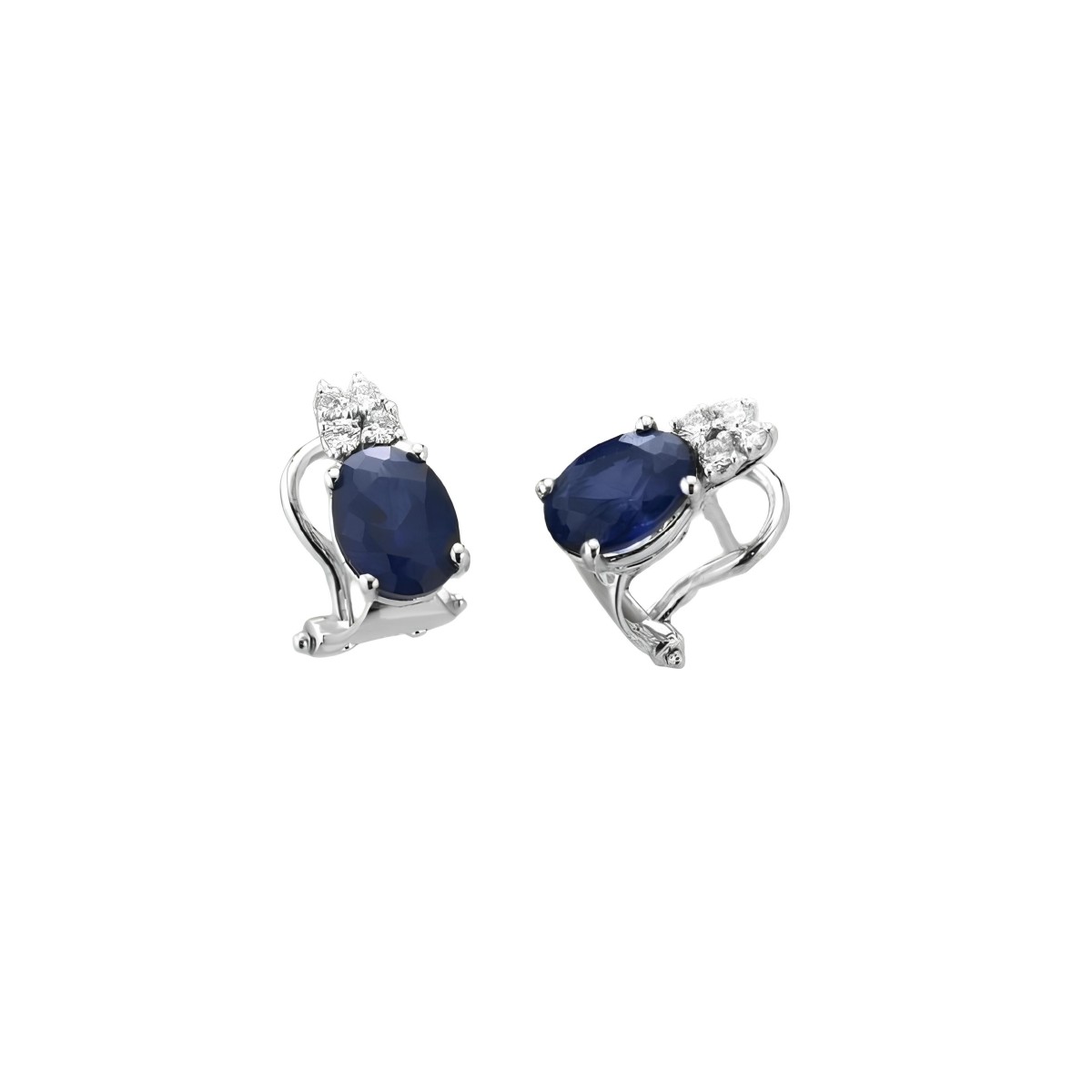 Orecchini con Zaffiro Blu e Diamanti SG88190