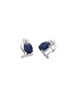 Orecchini con Zaffiro Blu e Diamanti SG88190