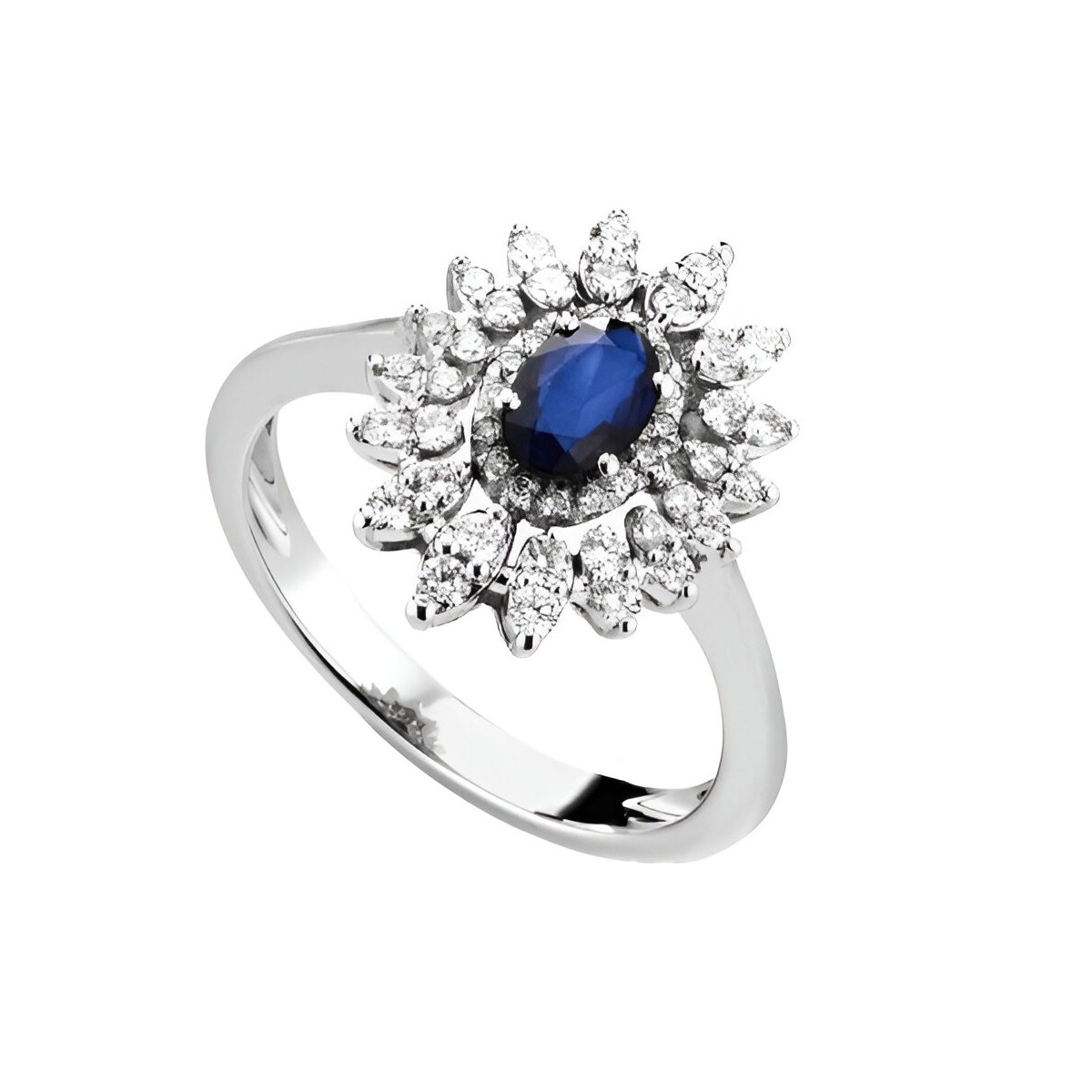 Anello Charlotte Oro Bianco e Zaffiro SG52836