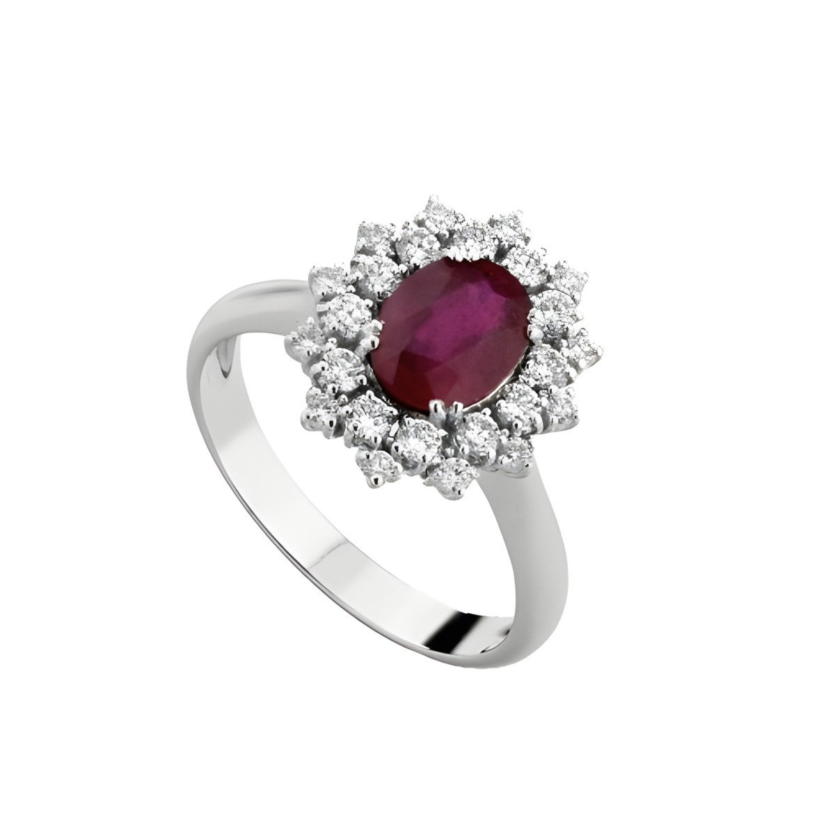 Anello di Rubino con Doppio Giro di diamanti SG58380
