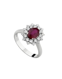 Anello di Rubino con Doppio Giro di diamanti SG58380