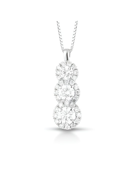 Collana Trilogy con Diamanti in Oro Bianco 18k SG17315