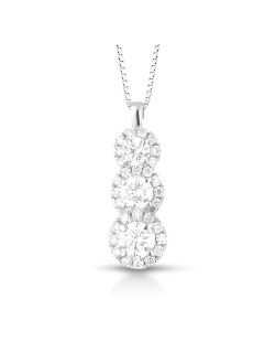 Collana Trilogy con Diamanti in Oro Bianco 18k SG17315