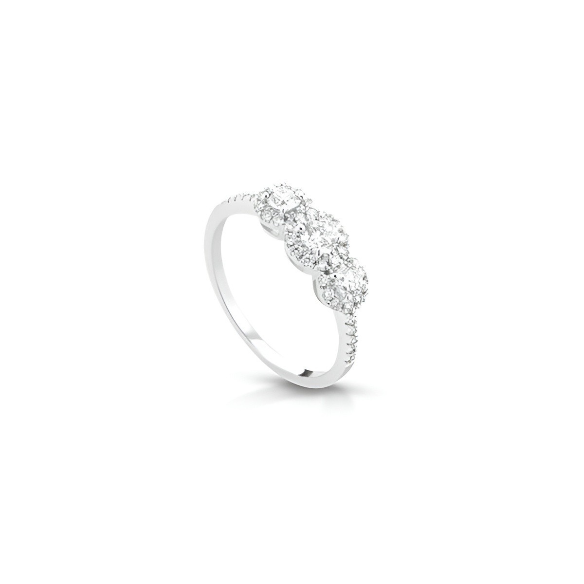 Anello Trilogy con Diamanti in Oro Bianco 18k SG22302