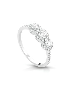 Anello Trilogy con Diamanti in Oro Bianco 18k SG22302