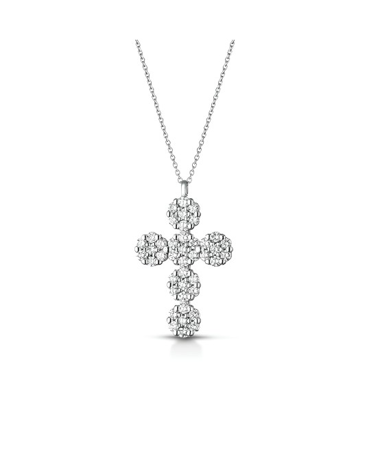 Croce in Oro Bianco 18k con Pavé di Diamanti SG66989