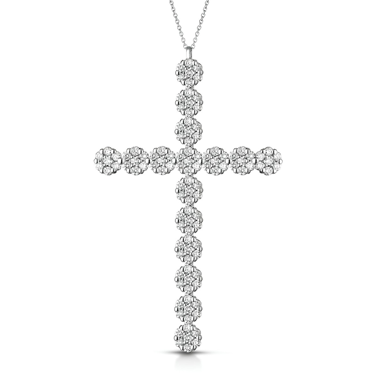 Croce Eleganza Divina in Oro Bianco 18k con Diamanti SG44809