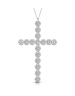Croce Eleganza Divina in Oro Bianco 18k con Diamanti SG44809