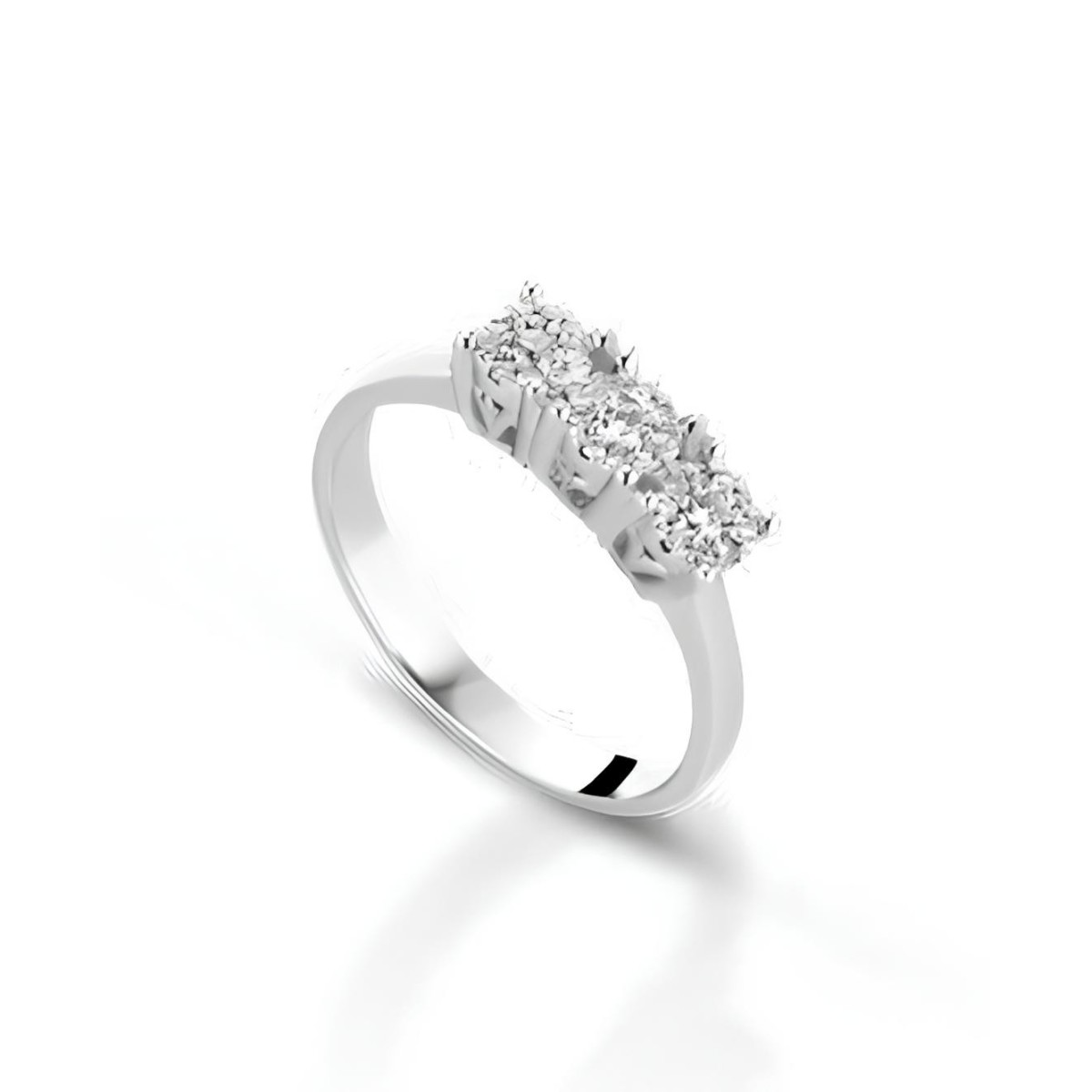 Anello Eleganza Trilogy in Oro Bianco 18k con Diamanti SG35463