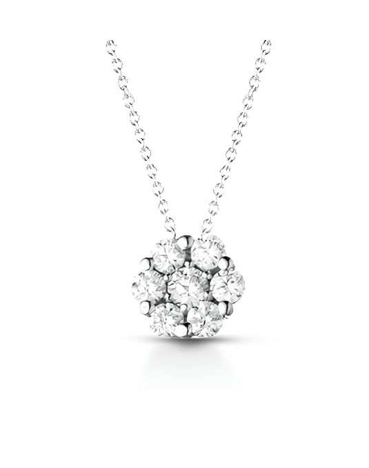 Collana Fiore di Diamanti in Oro Bianco 18k SG97471