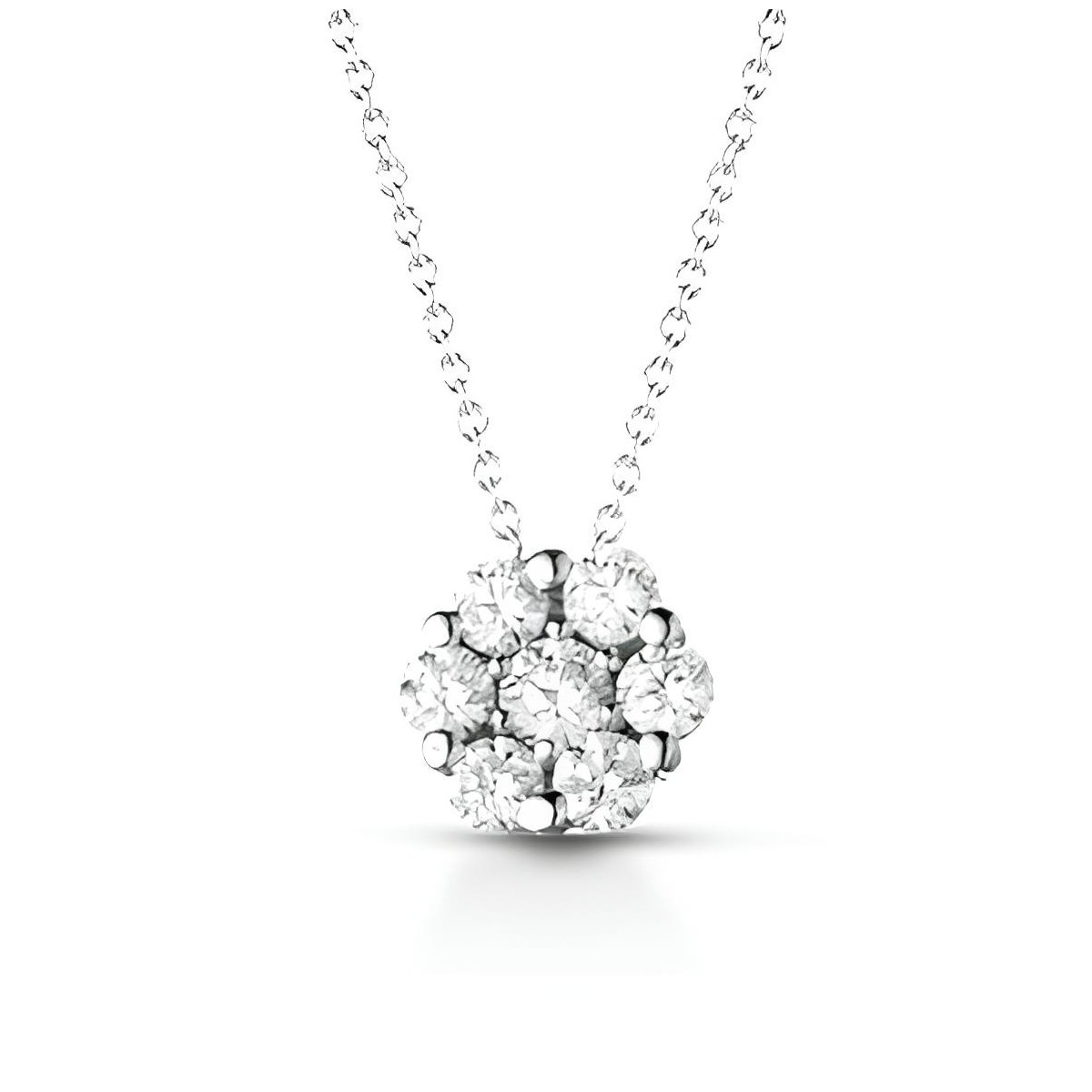 Collana Fiore di Diamanti in Oro Bianco 18k SG97471