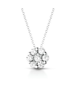 Collana Fiore di Diamanti in Oro Bianco 18k SG97471
