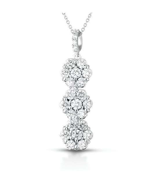 Pendente Trilogy Floreale in Oro Bianco 18k con Diamanti SG07823