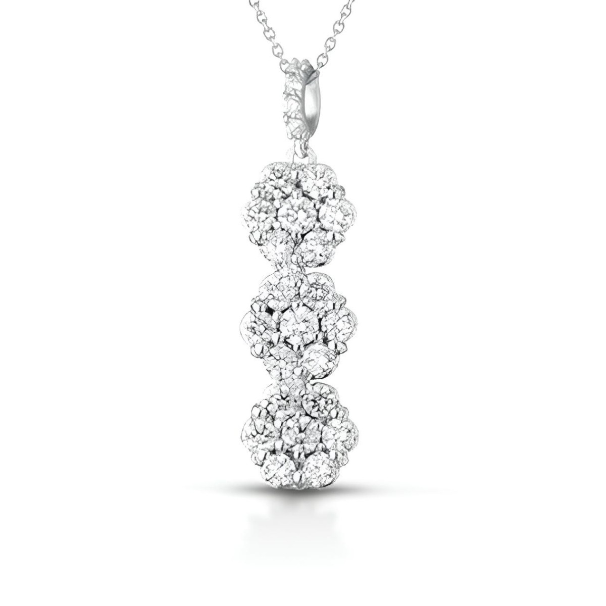 Pendente Trilogy Floreale in Oro Bianco 18k con Diamanti SG07823