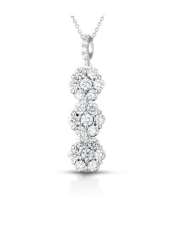 Pendente Trilogy Floreale in Oro Bianco 18k con Diamanti SG07823