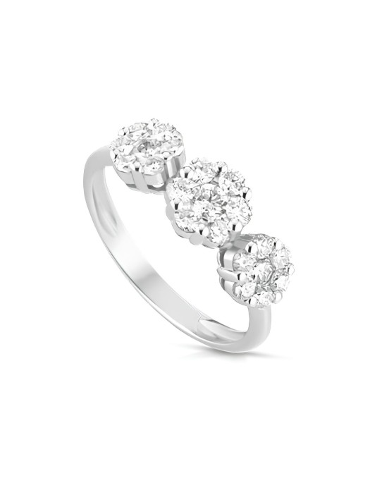 Anello Bouquet Trilogy in Oro Bianco 18k SG16663