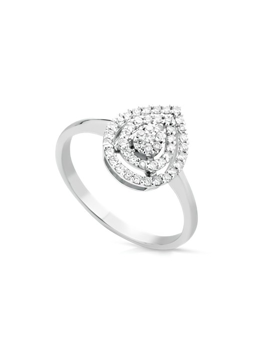 Anello Lacrima di Luce in Oro Bianco 18k SG56784