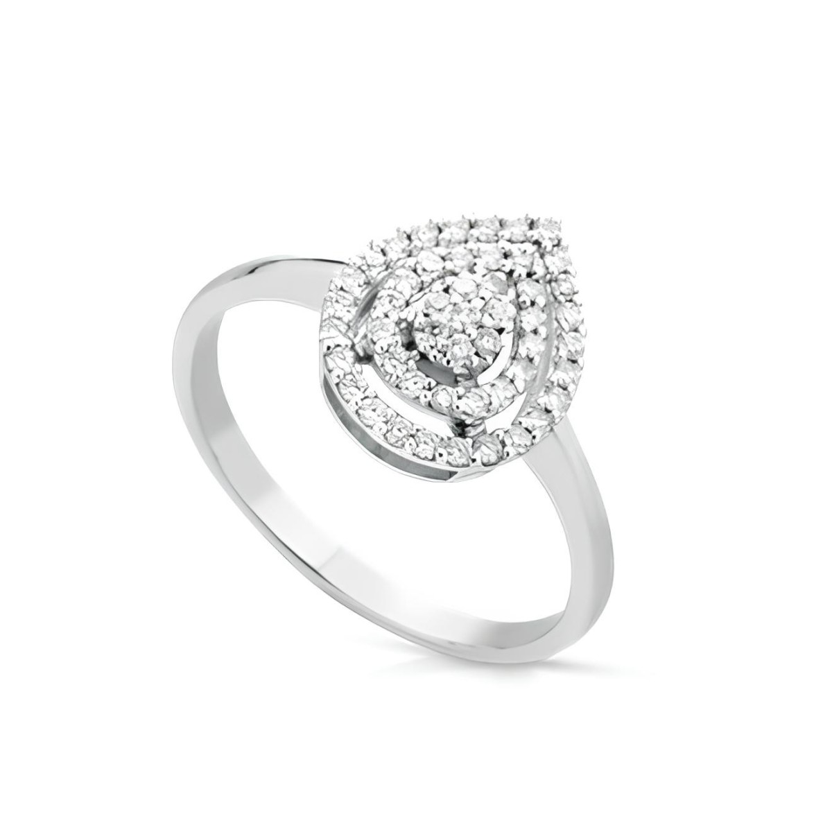 Anello Lacrima di Luce in Oro Bianco 18k SG56784