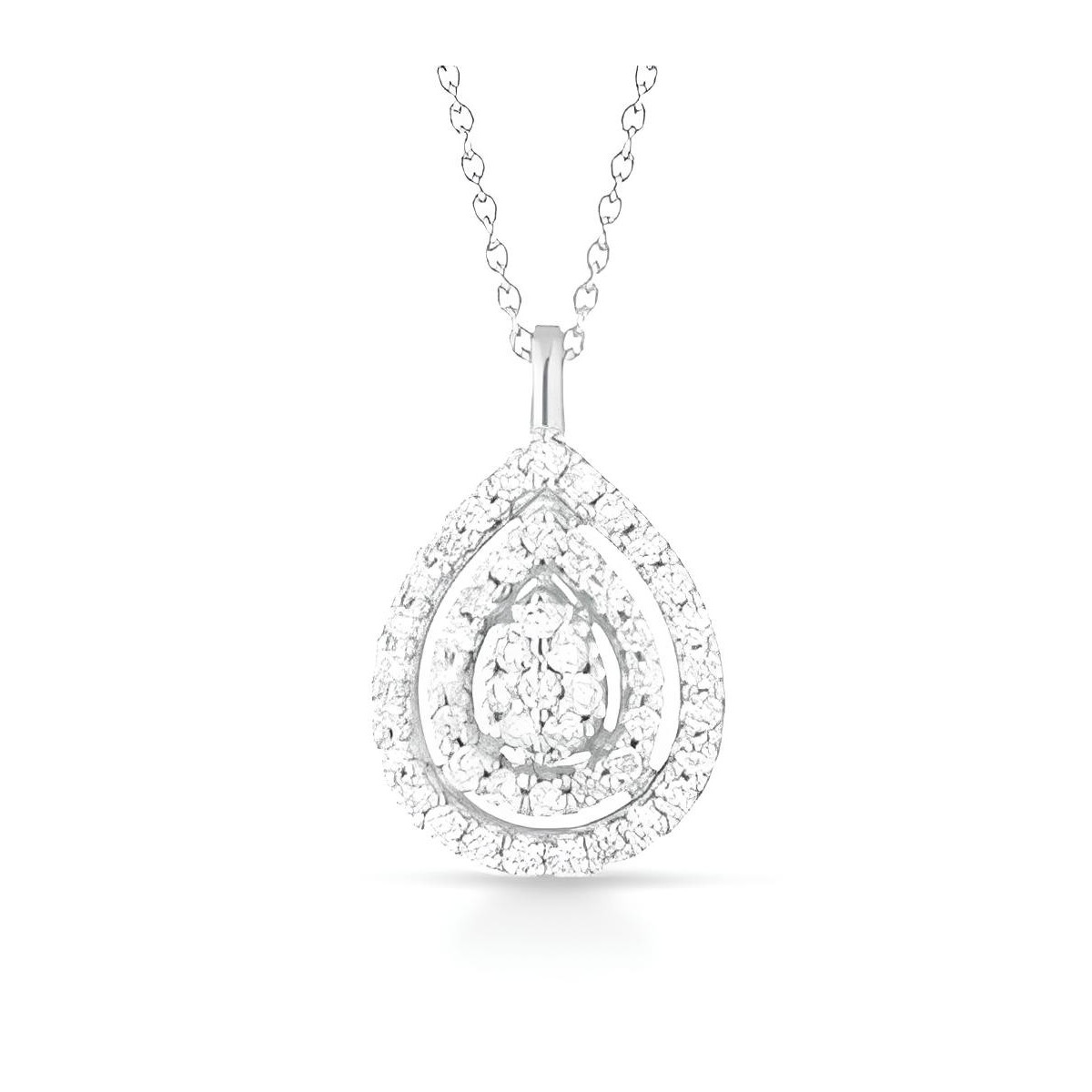 Ciondolo Goccia di Splendore in Oro Bianco 18k SG49511