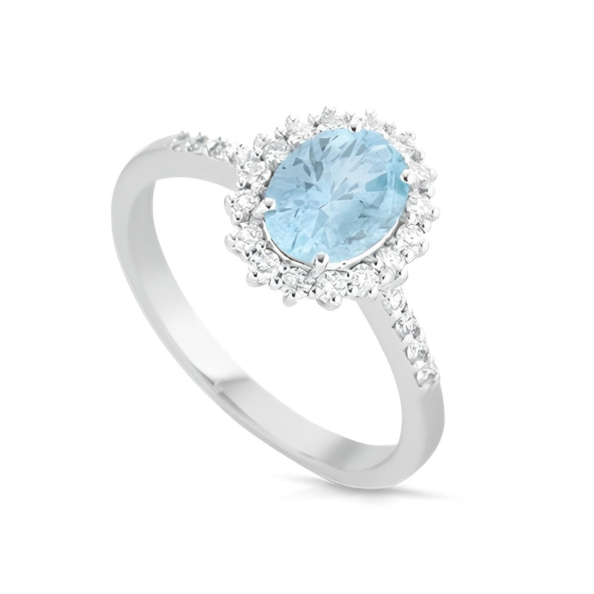 Anello Oceano di Luce con Acquamarina e Diamanti SG84814