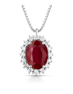 Ciondolo Cuore di Rubino con Diamanti SG25228