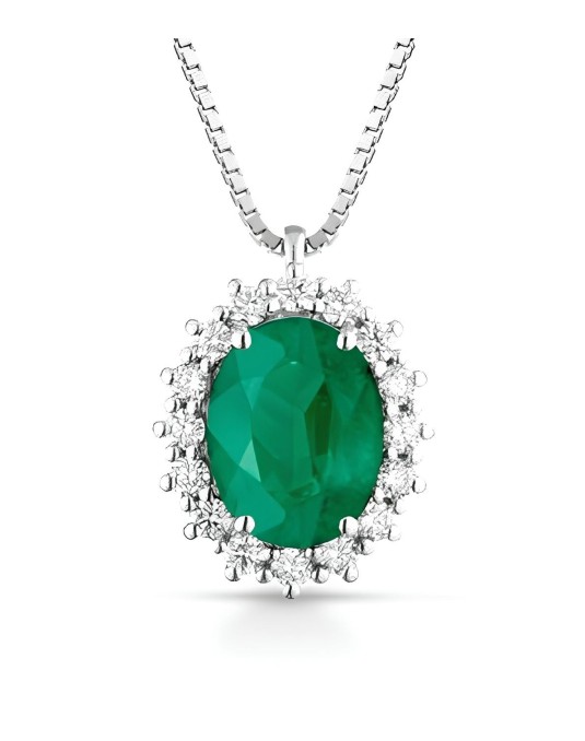 Ciondolo Eleganza di Smeraldo con Diamanti SG94613