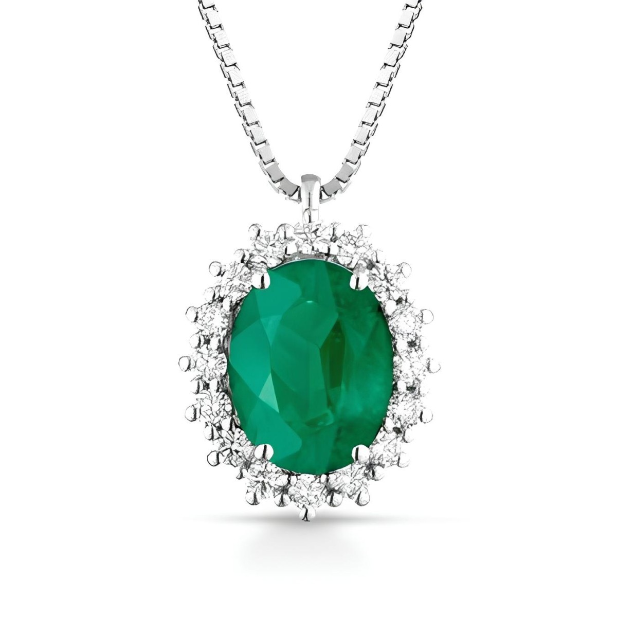 Ciondolo Eleganza di Smeraldo con Diamanti SG94613