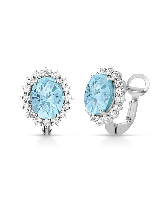 Orecchini Riflessi d'Acqua con Acquamarina e Diamanti SG28307