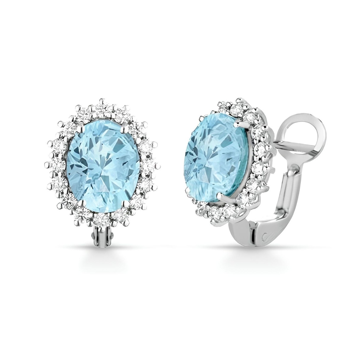 Orecchini Riflessi d'Acqua con Acquamarina e Diamanti SG28307