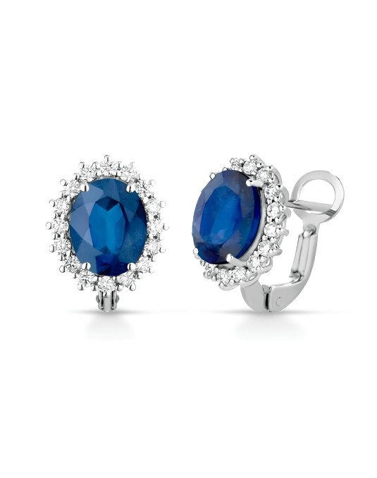 Orecchini Blu Celestiale con Zaffiri e Diamanti SG87637