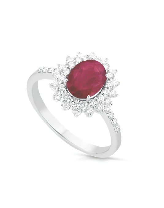 Anello Fiamma di Passione con Rubino e Diamanti SG74979