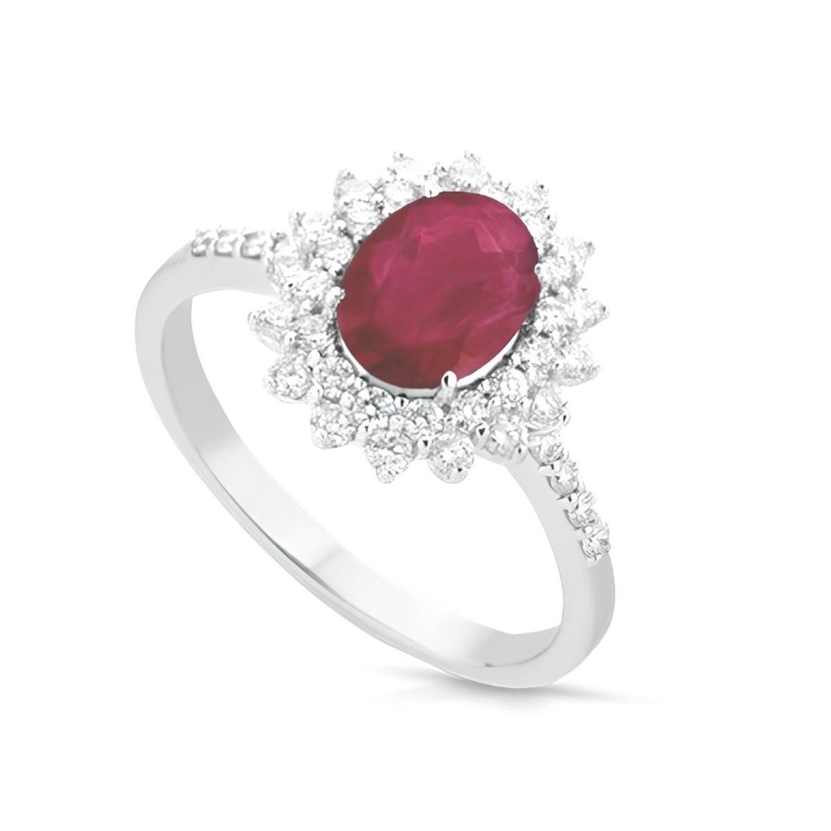 Anello Fiamma di Passione con Rubino e Diamanti SG74979