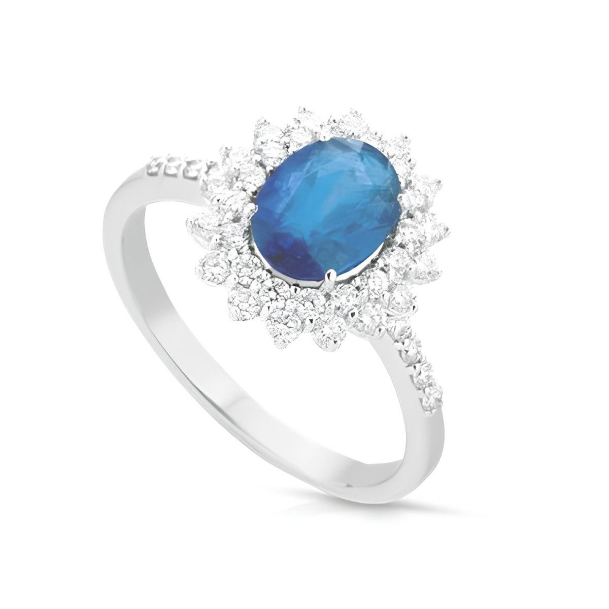 Anello Blu Stellare con Zaffiro e Diamanti SG62555
