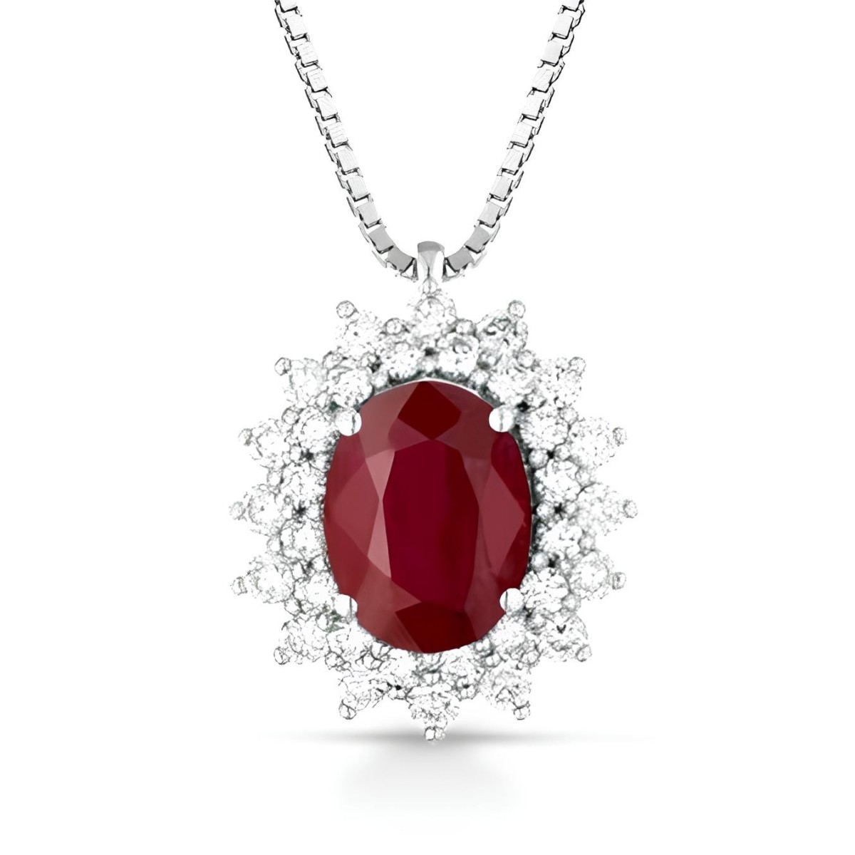 Ciondolo Fiamma Regale con Rubino e Diamanti SG06496