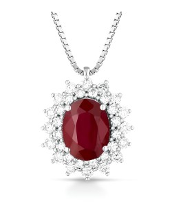 Ciondolo Fiamma Regale con Rubino e Diamanti SG06496