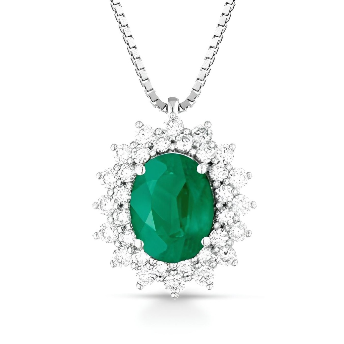 Ciondolo Raggio di Smeraldo con Diamanti SG96174