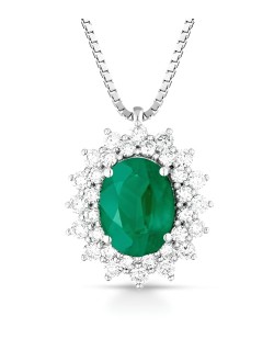 Ciondolo Raggio di Smeraldo con Diamanti SG96174