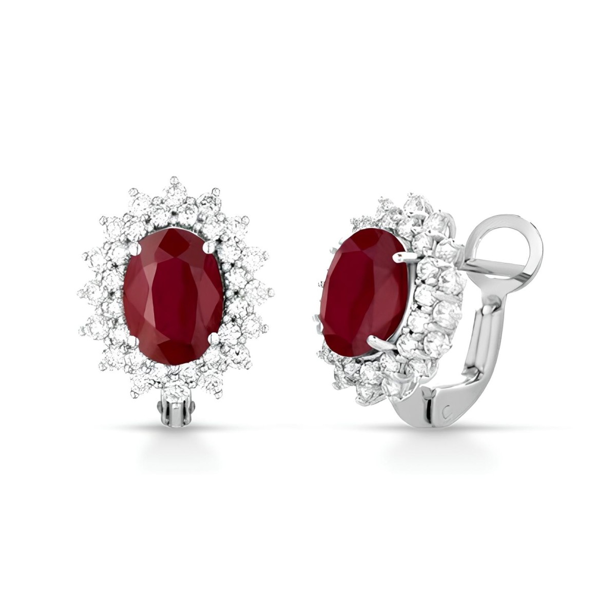Orecchini Fiamma Scarlatta con Rubini e Diamanti SG75554