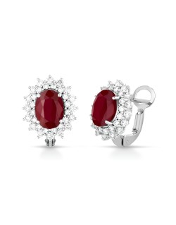 Orecchini Fiamma Scarlatta con Rubini e Diamanti SG75554